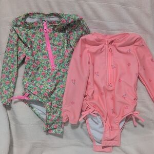 Cat & Jack Floral and Pink Swimsuit Set